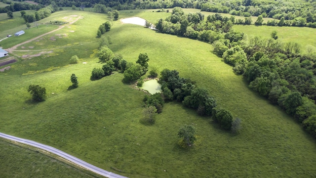 drone / aerial view with a rural view