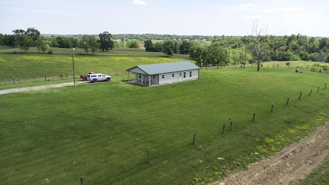 bird's eye view with a rural view