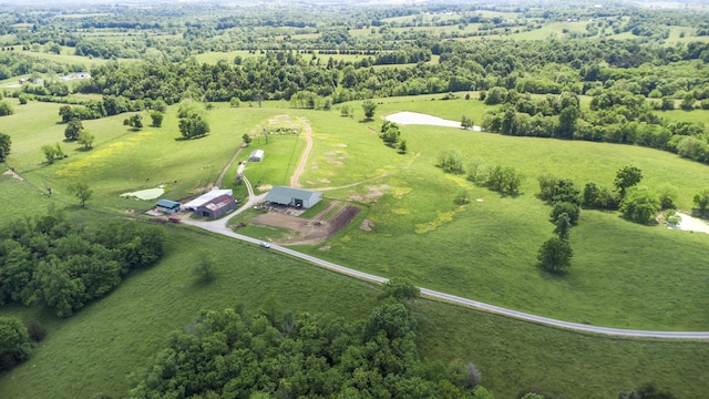 drone / aerial view featuring a rural view