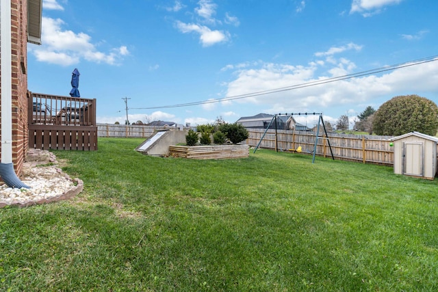 view of yard featuring a deck