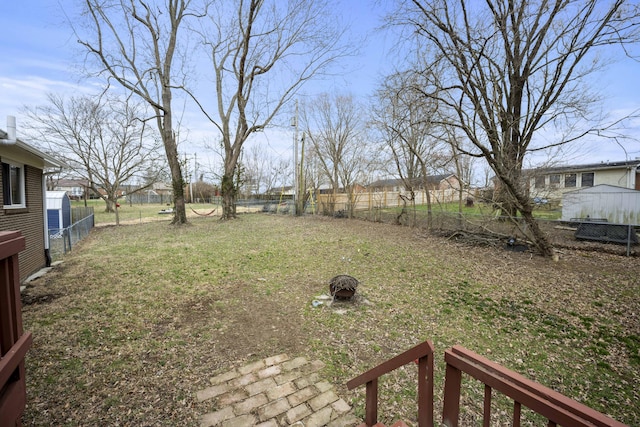 view of yard with fence