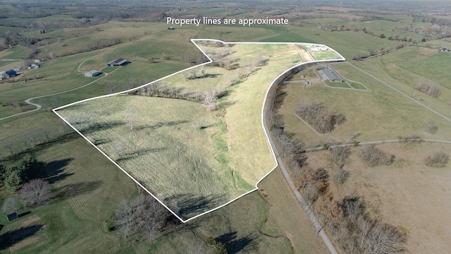 aerial view with a rural view