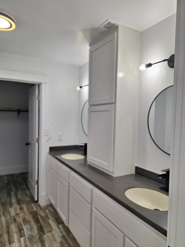 15 David St, Flemingsburg, KY 41041 - bathroom with wood finished floors and double vanity