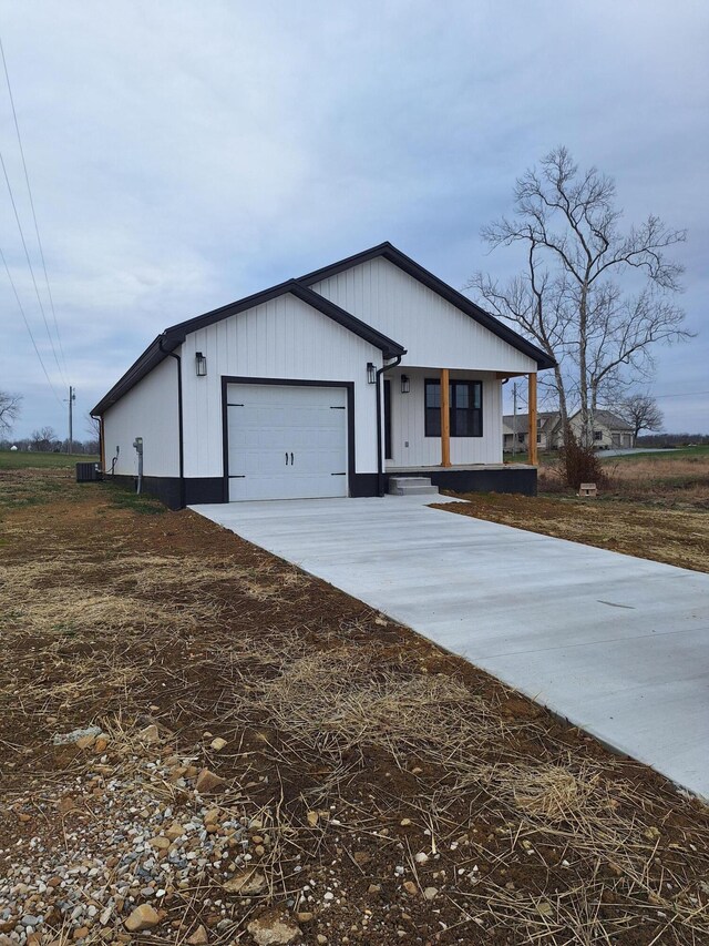 exterior space featuring a garage