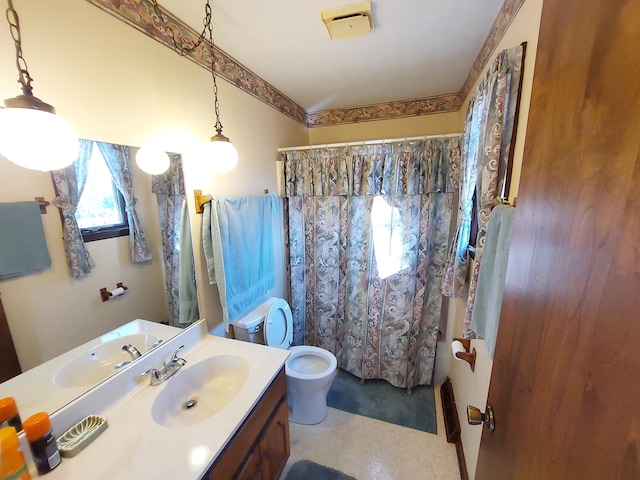 bathroom with vanity and toilet