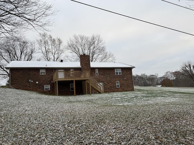 rear view of house with a deck