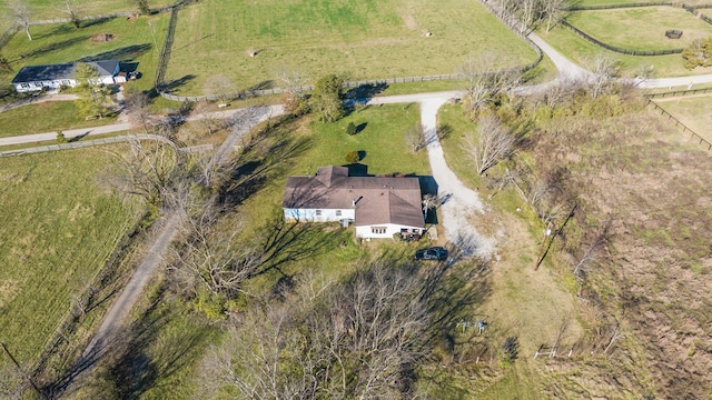 aerial view with a rural view