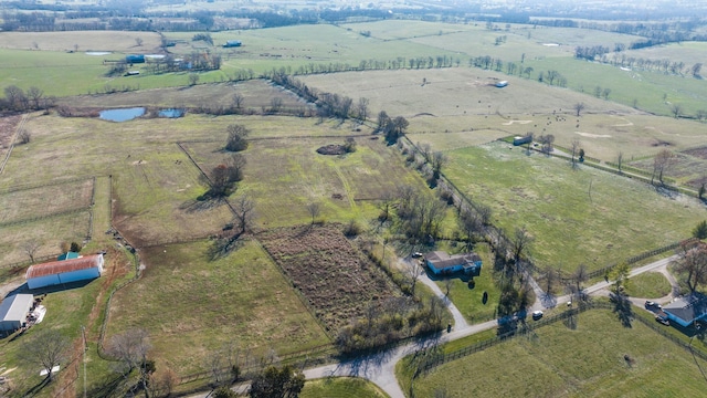 bird's eye view with a rural view