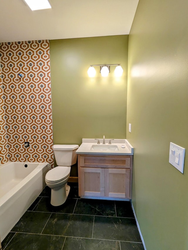 330 Duncan St, Somerset, KY 42501 - full bath featuring vanity, a bathing tub, toilet, baseboards, and a shower