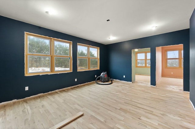 unfurnished room featuring light hardwood / wood-style floors