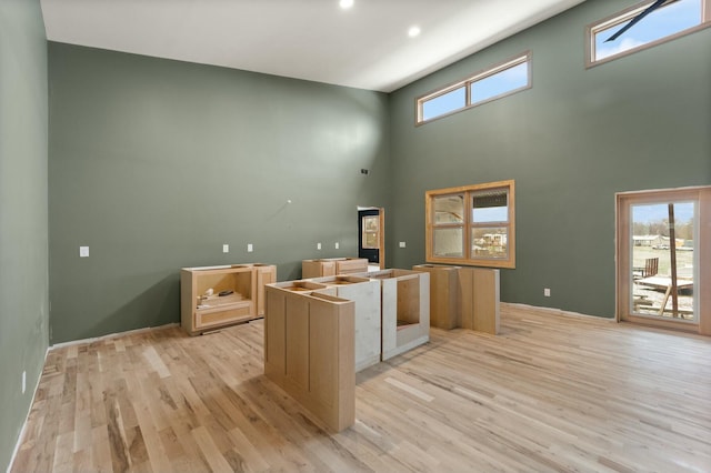 330 Duncan St, Somerset, KY 42501 - kitchen with recessed lighting, light wood finished floors, and a towering ceiling