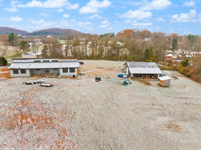 aerial view with a mountain view