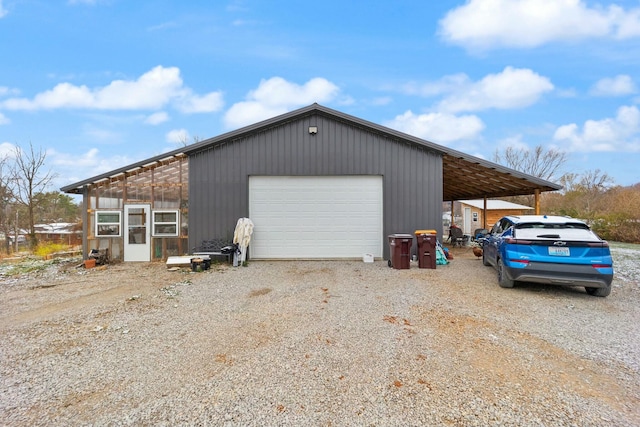 view of garage