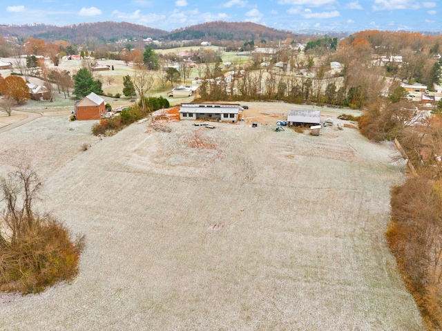 aerial view with a mountain view