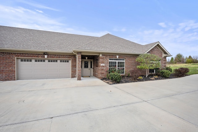 view of front of home with a garage