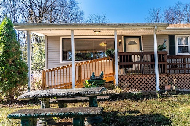 exterior space with a porch