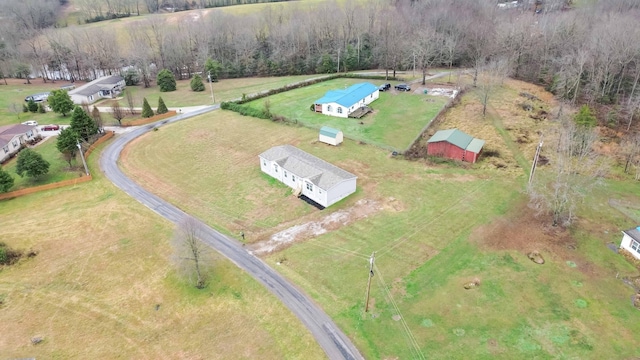 aerial view with a rural view