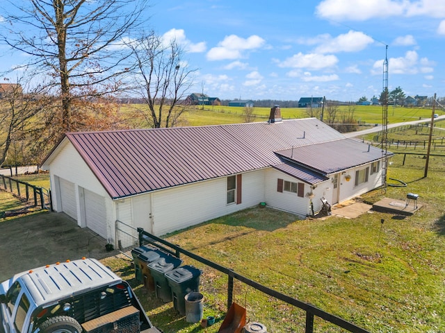 aerial view featuring a rural view