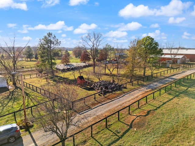 view of property's community featuring a yard and a rural view