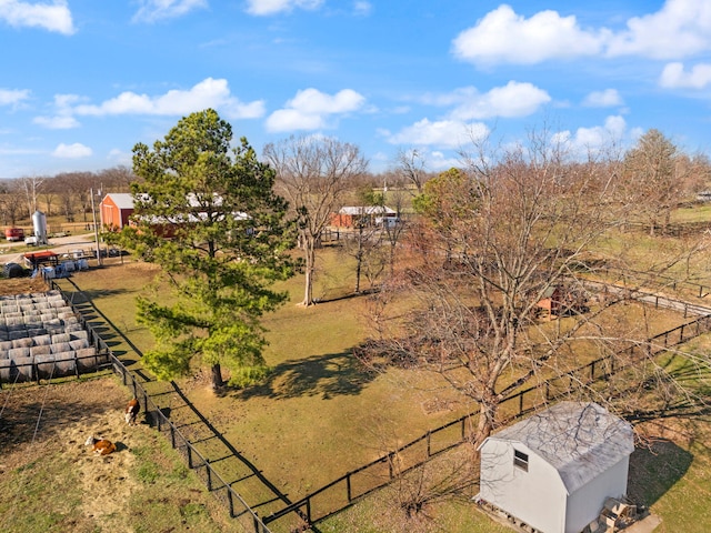 aerial view featuring a rural view