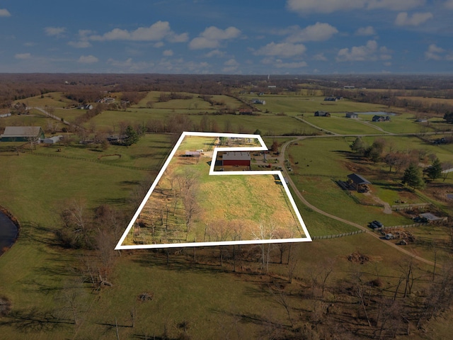 bird's eye view featuring a rural view