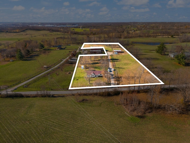 aerial view featuring a rural view