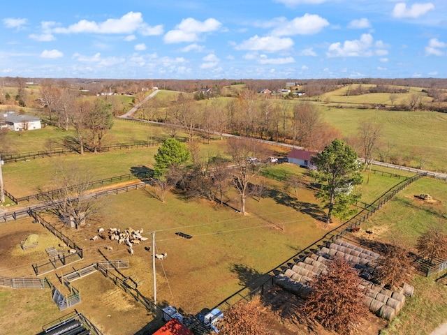 bird's eye view featuring a rural view