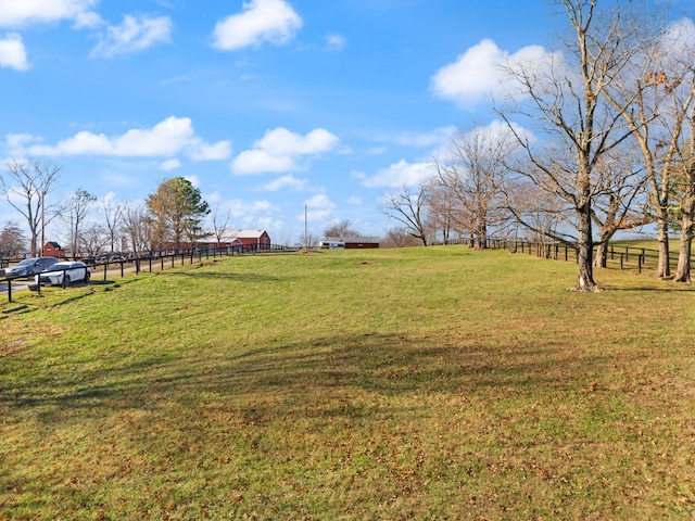 view of yard with a rural view