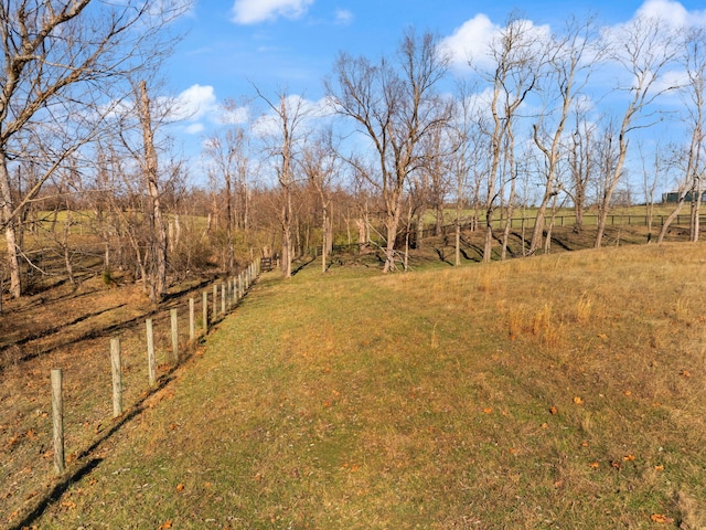 view of yard featuring a rural view