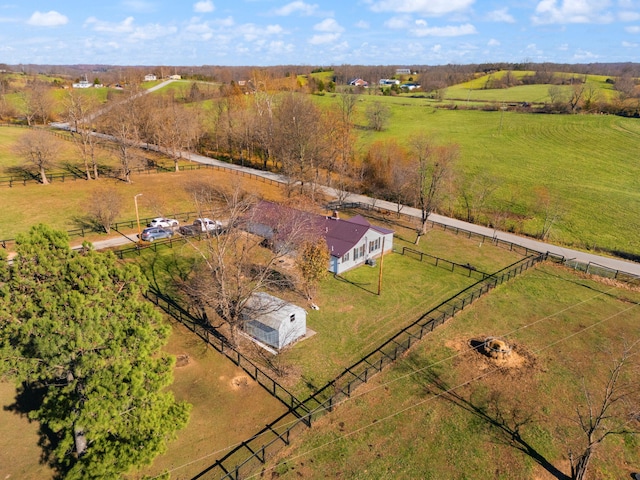 bird's eye view with a rural view