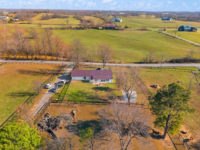 drone / aerial view featuring a rural view