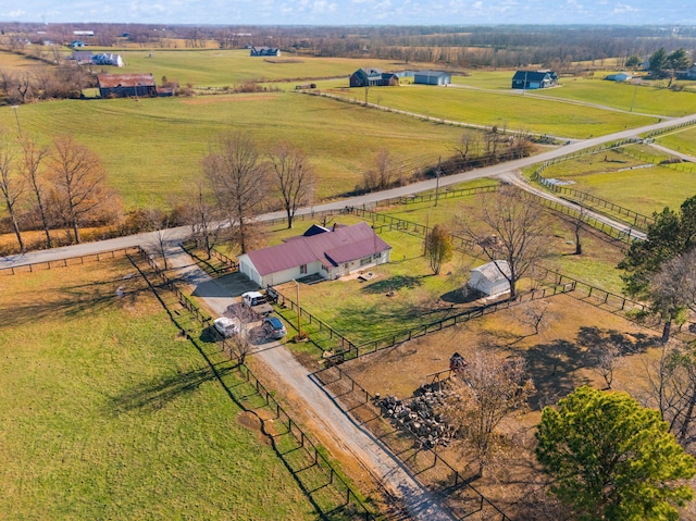 bird's eye view featuring a rural view