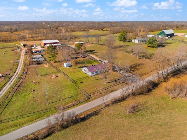 aerial view featuring a rural view