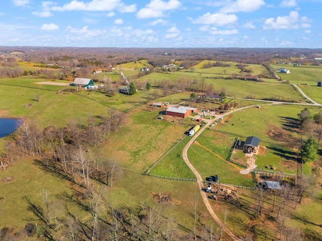 aerial view with a rural view