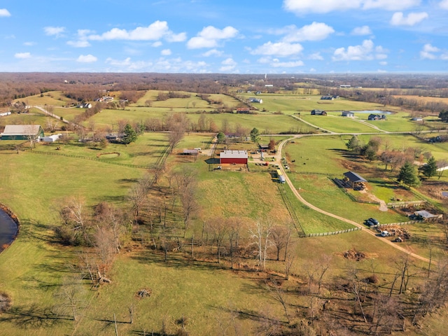 aerial view featuring a rural view