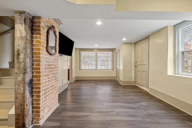 interior space featuring dark hardwood / wood-style flooring