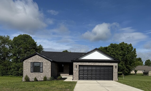 120 Lone Oak Dr, Somerset, KY 42503 - single story home with an attached garage, concrete driveway, brick siding, and a front lawn