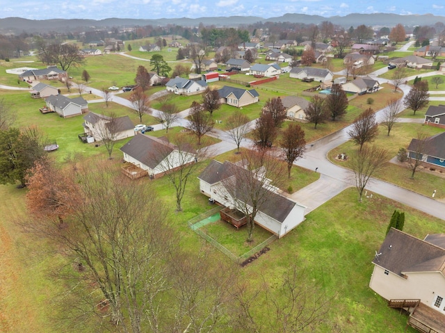 bird's eye view featuring a mountain view