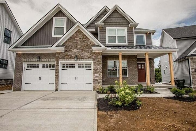 craftsman-style house featuring a garage