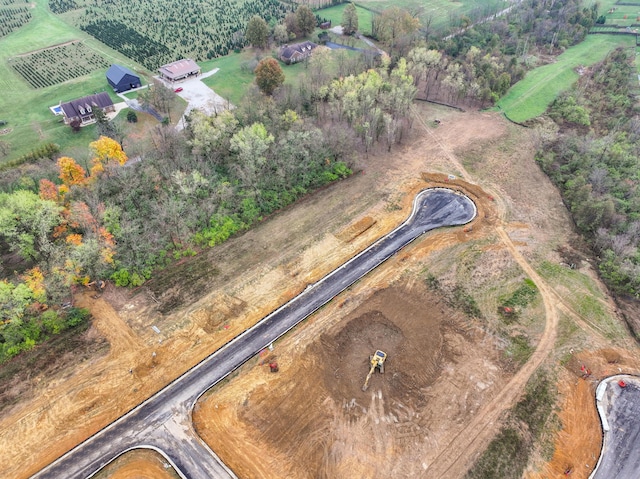 aerial view with a rural view