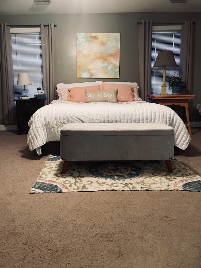 bedroom featuring carpet flooring