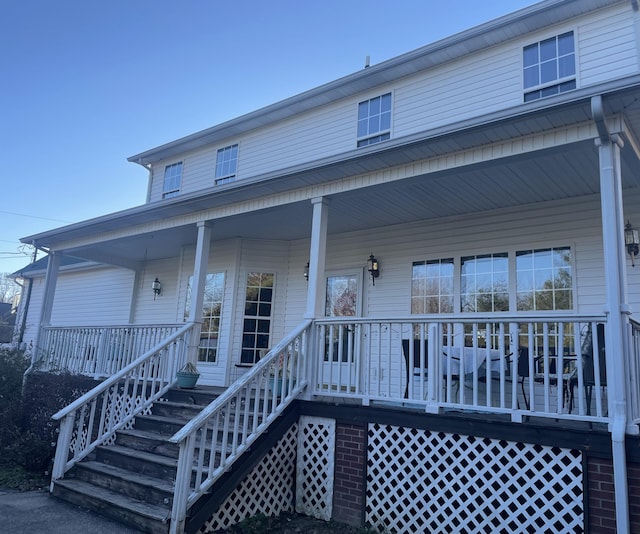 view of front of home with covered porch