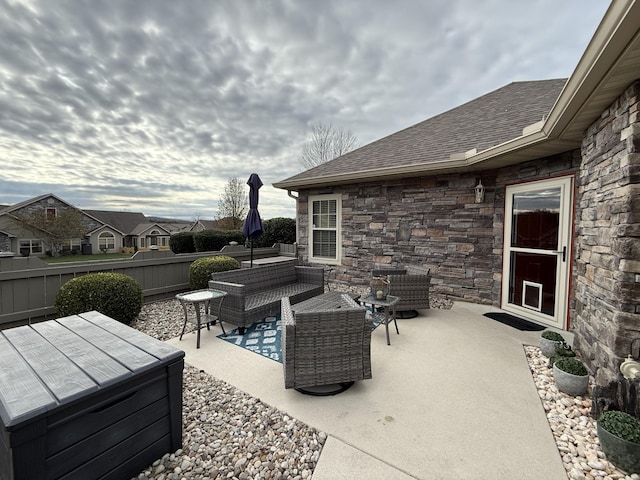 view of patio / terrace with an outdoor hangout area