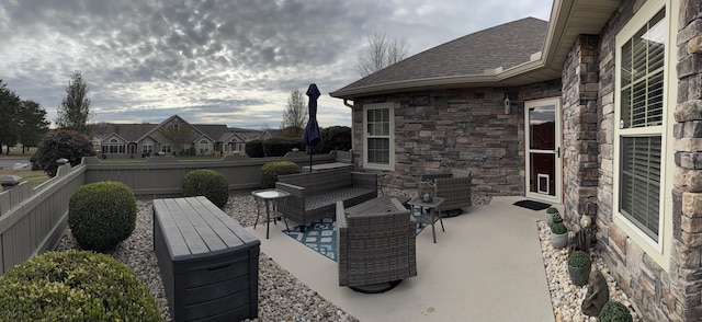 view of patio with an outdoor hangout area