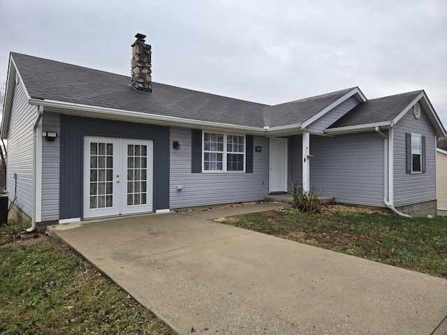 view of front of property featuring french doors