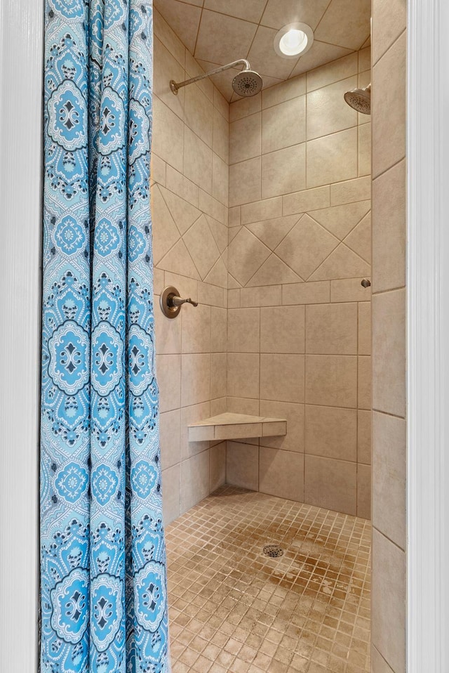 full bathroom with a tile shower