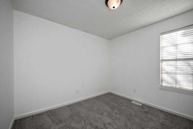 carpeted spare room featuring a textured ceiling