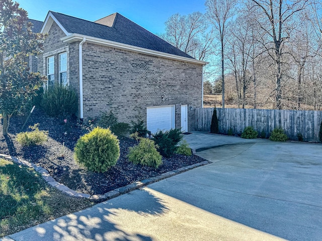 view of home's exterior featuring a garage