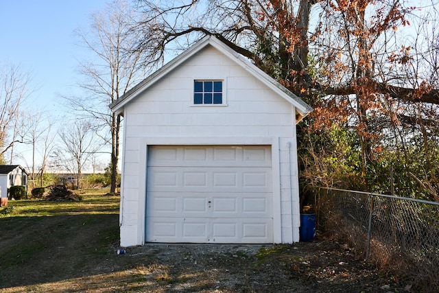 view of garage