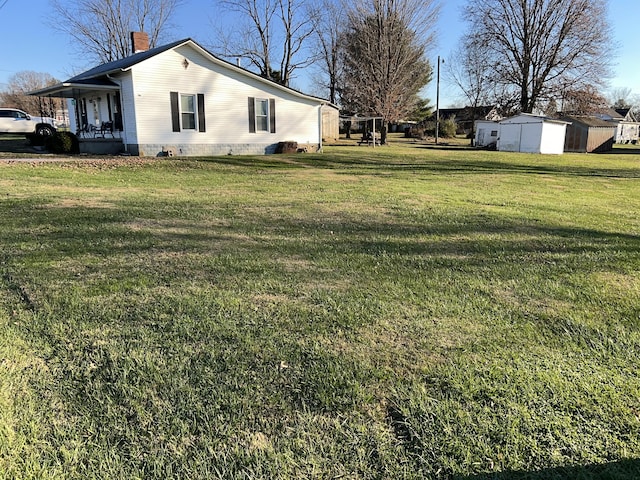 view of yard featuring a porch